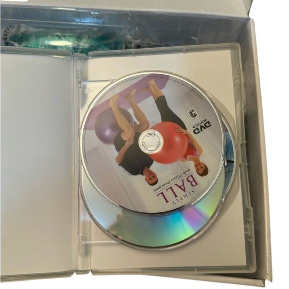 NEW 3-in-1 Fitness Ball Workout Kit Book DVD Set + Bands Pump Complete Set - Picture 5 of 7